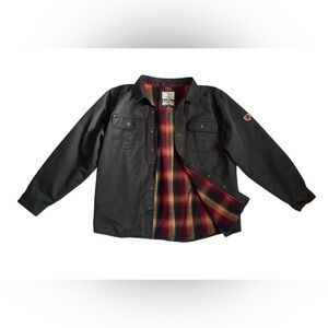 Legendary Whitetails Mens Journeyman Flannel Lined Shirt Jacket XL Gray Snap Up